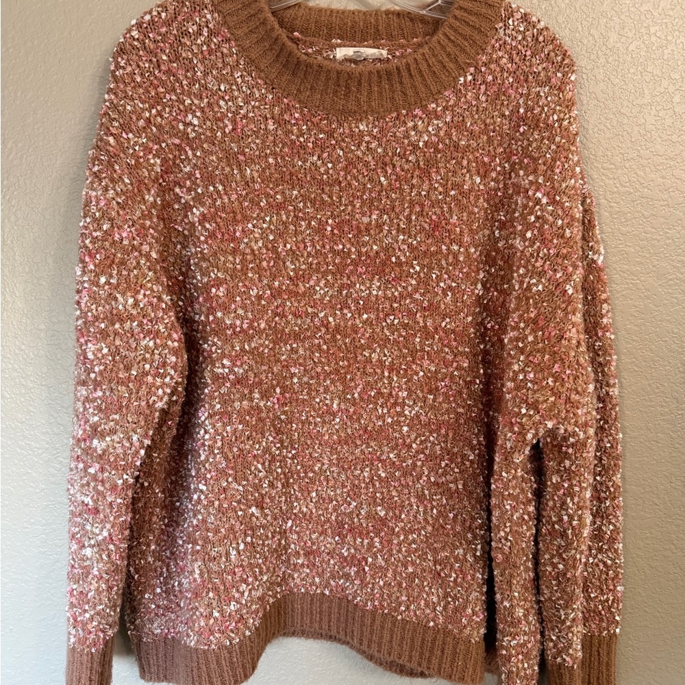 Entro Multicolor Textured Crew Neck Sweater